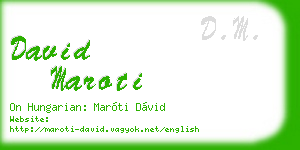 david maroti business card