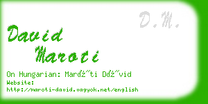 david maroti business card